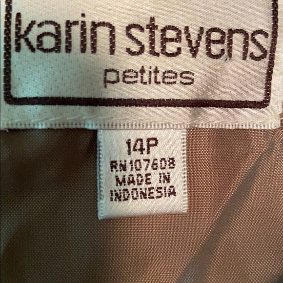 Karin Stevens tan dress sz 14P - Picture 3 of 6